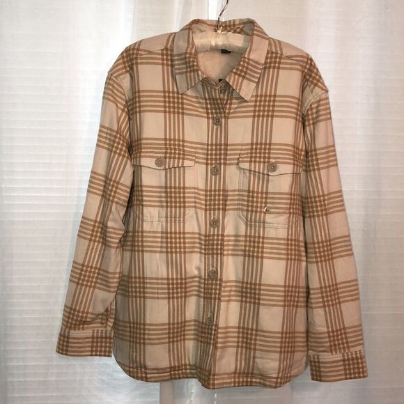 Eddie Bauer 2X Tall Cotton Flannel Plaid Sherpa Shirt Jacket Shacket - Picture 3 of 16